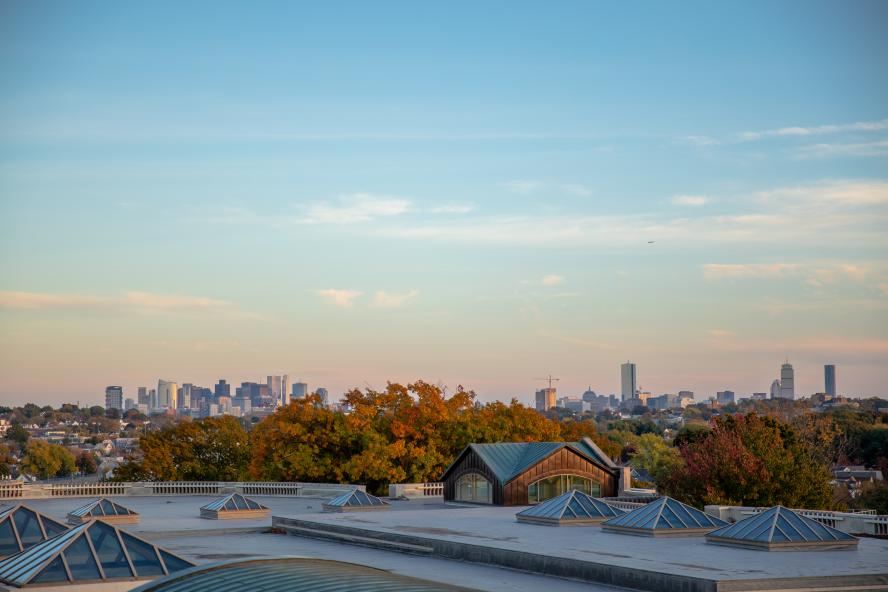 View of the Boston skyline from the Tisch Library roof